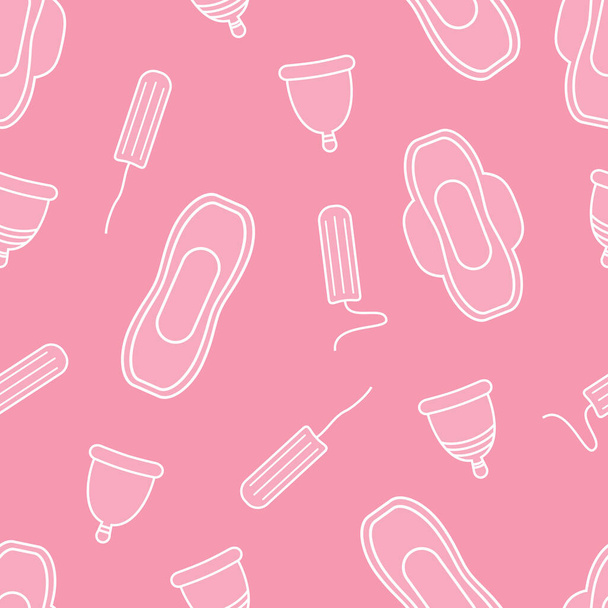 female hygiene products menstruation seamless pattern vector illustration EPS10 - Vettoriali, immagini