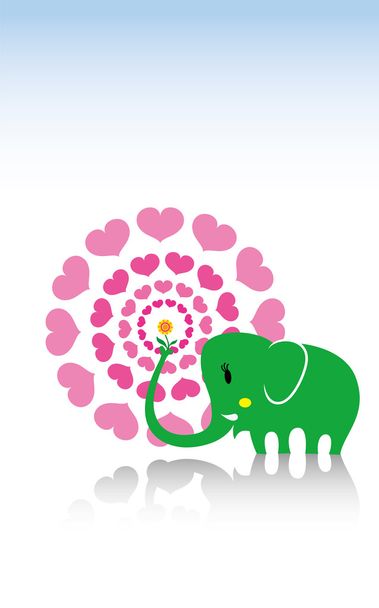 Carta de amor de elefante
 - Vector, Imagen
