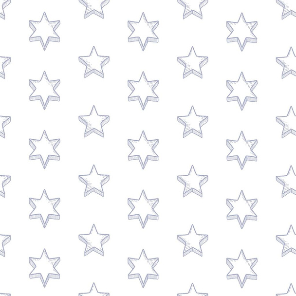 Star texture. Christmas background. Seamless vector - hand drawn stars fashion print design. - ベクター画像