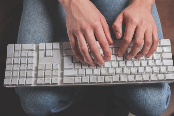 Hands typing on keyboard - Foto, Imagen