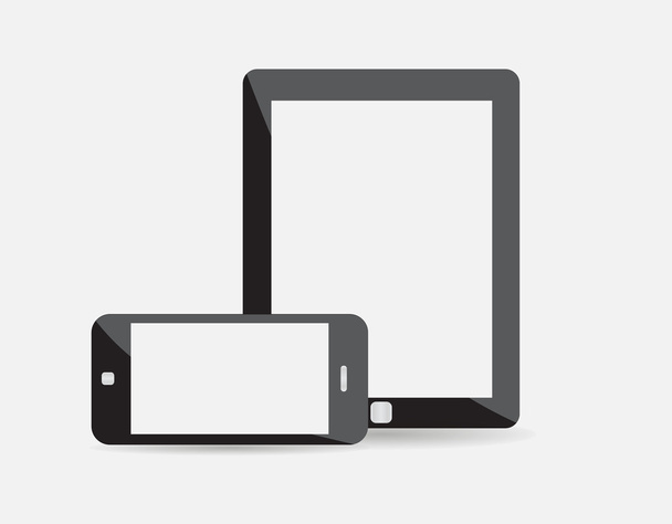 Realistic modern tablet and phone together - Vector, Image