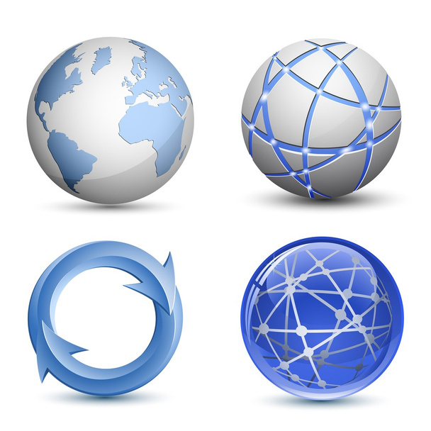 Abstract Globe Icons Set - Vector, Image