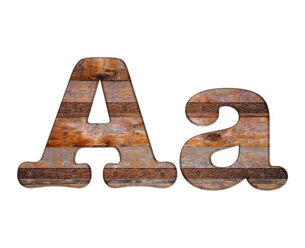 Letter A wooden and rusty metal. - Foto, immagini