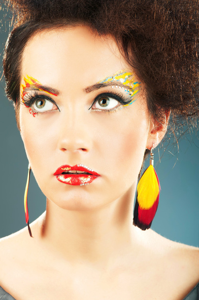 Attractive woman with the stylish make up - Φωτογραφία, εικόνα
