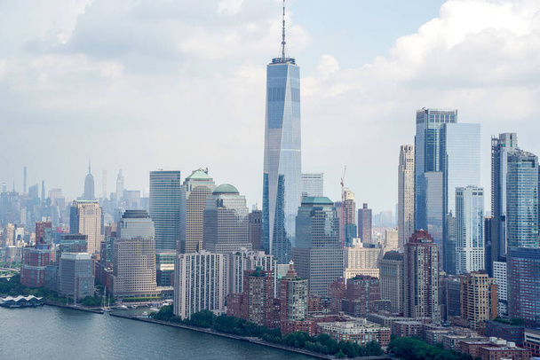 Νέα Υόρκη Manhattan ελικόπτερο περιοδεία εναέρια cityscape πανόραμα - Φωτογραφία, εικόνα