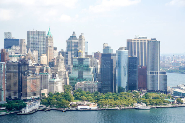 Nova Iorque cidade Manhattan helicóptero tour paisagem urbana aérea panorama - Foto, Imagem
