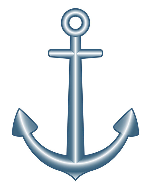 Nautical vintage ship anchor illustration - Vector, Imagen