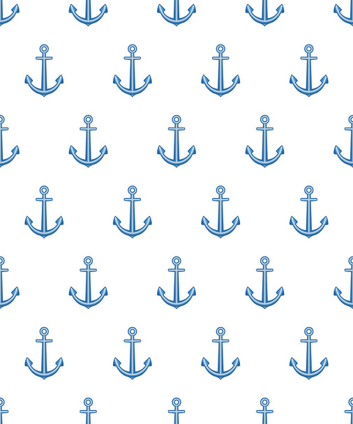Nautical vintage ship anchor seamless pattern - Vecteur, image