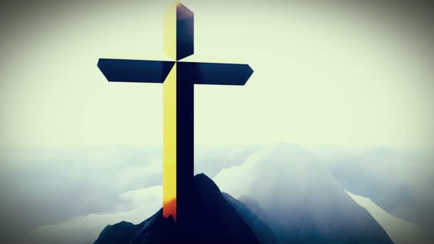 Křesťanský kříž na hoře - Záběry, video