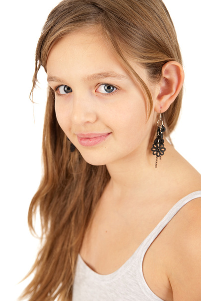 Portrait of funky young girl isolated over white background - Φωτογραφία, εικόνα