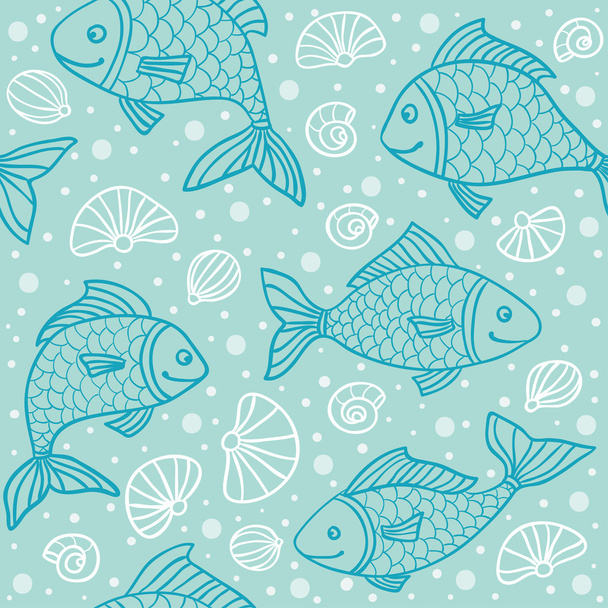 Pattern with fish - Vector, afbeelding