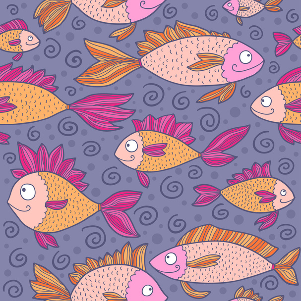 Pattern with fish - Vector, imagen