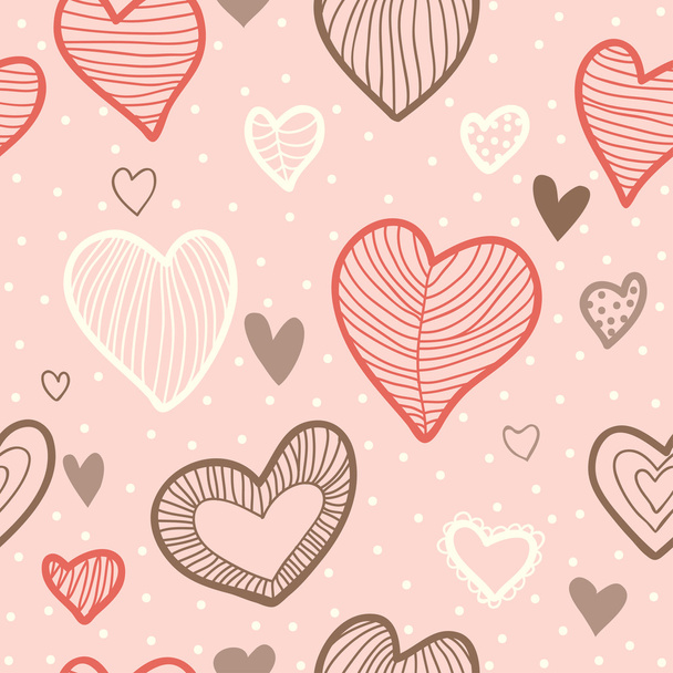 Pattern with hearts - Vector, Image