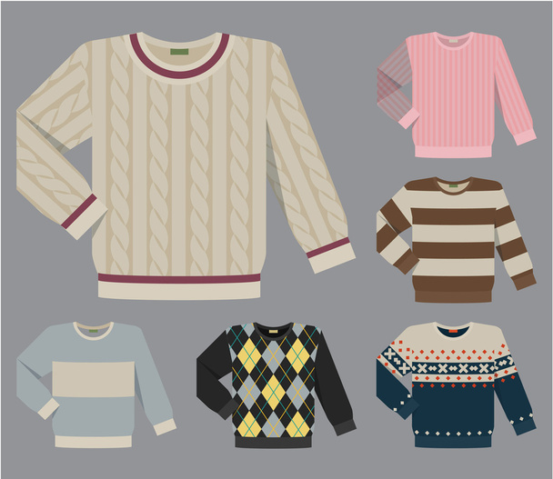 Cotton sweaters for men - Vector, Imagen