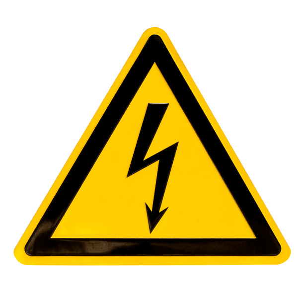 High Voltage Sign isolated on white - Photo, Image