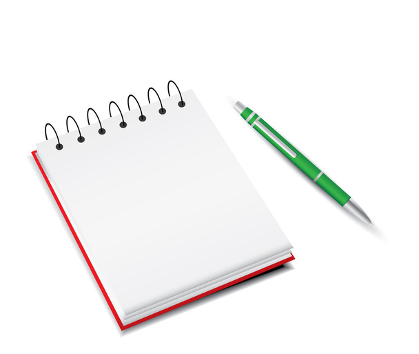 Blank Notebook with pen - Vektor, Bild