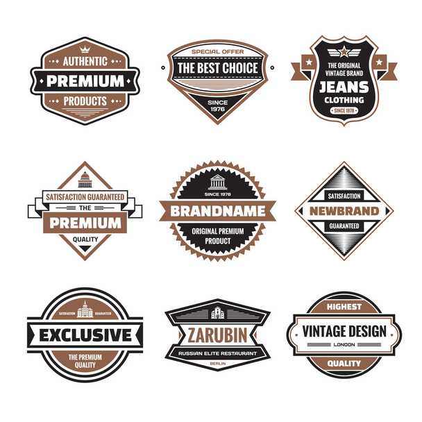 Vector graphic badges collection. Original vintage badges. Creative logo vector set. Vector retro labels collection. Design elements. - Vector, Image