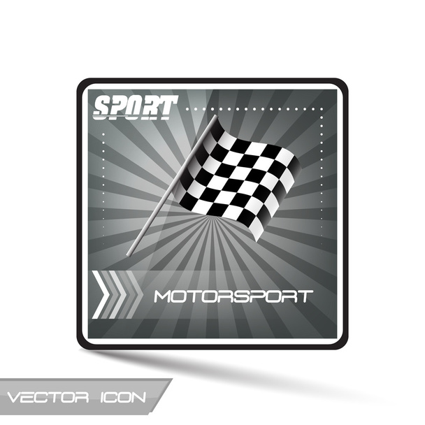 Motorsport-Vektor-Symbol mit Fahne - Vektor, Bild