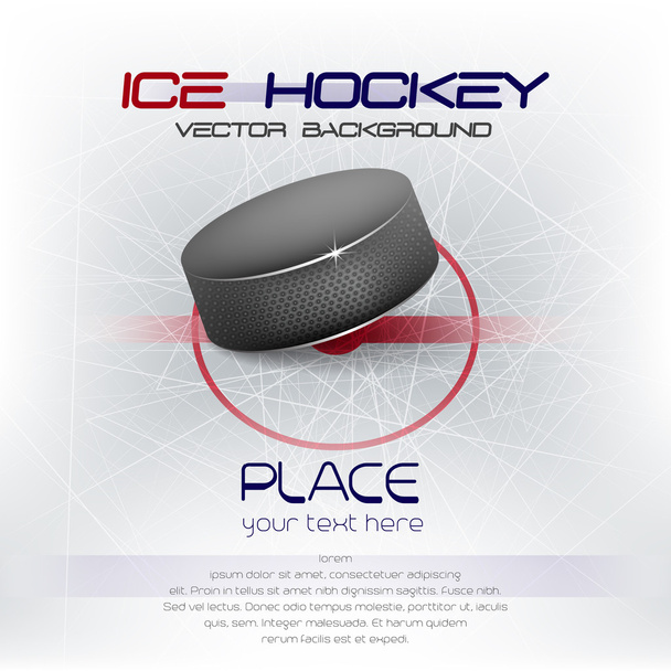 Fondo de hockey sobre hielo con disco
 - Vector, Imagen