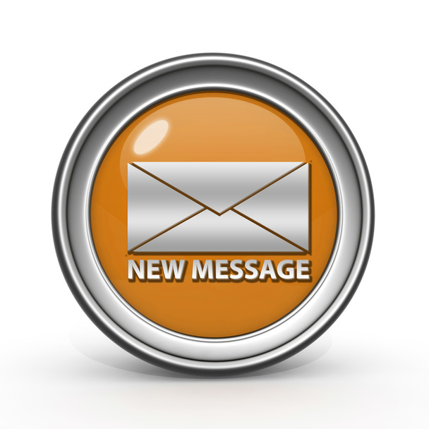 new message circular icon on white background - Foto, imagen