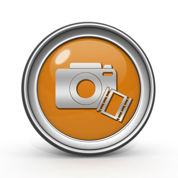 icona circolare della fotocamera su sfondo bianco
 - Foto, immagini