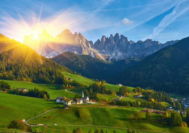 Santa Maddalena in Dolomites Range,South Tyrol, Italy - Photo, Image