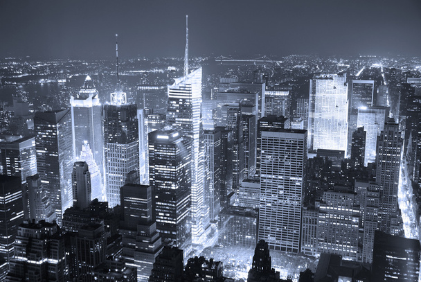 πόλη της Νέας Υόρκης στο Μανχάταν times square και εναέρια θέα στον ορίζοντα - Φωτογραφία, εικόνα