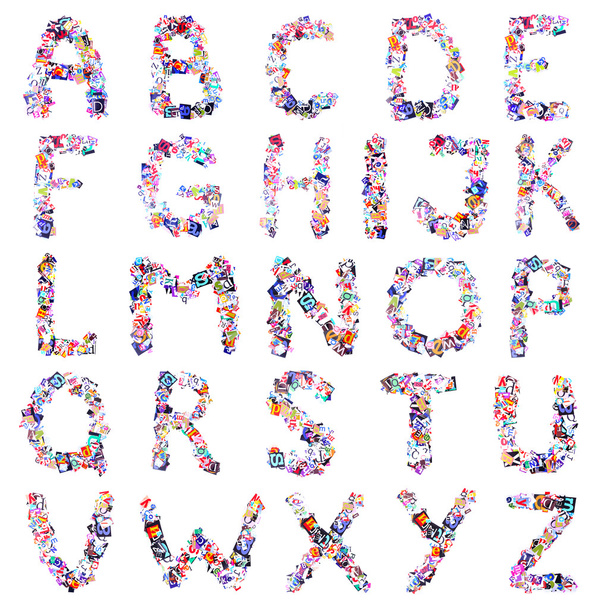 Colorful newspaper alphabet - Foto, immagini