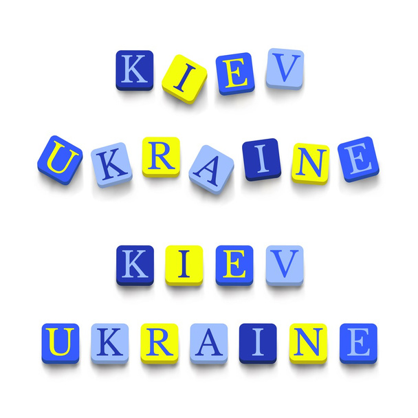 Words ukraine, kiev - Wektor, obraz