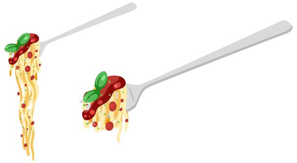 Spaghetti pasta with bolognese sauce  illustration - Vector, afbeelding