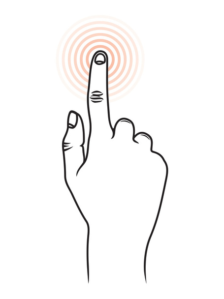 Dotykové obrazovky gesto - Vektor, obrázek