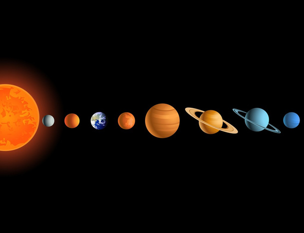 sistema solar - Vector, imagen