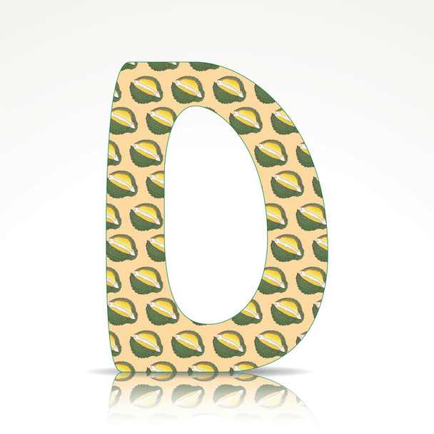 La letra D del alfabeto de Durian
 - Vector, imagen