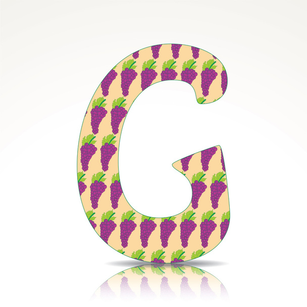 La letra G del alfabeto de Uva
 - Vector, Imagen