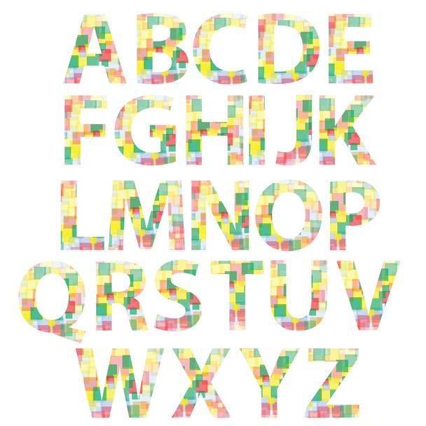 colored alphabet - Vector, Imagen