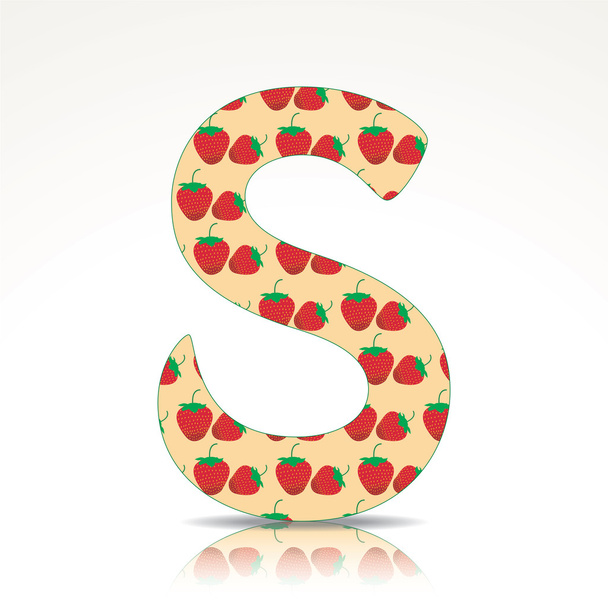 Το γράμμα S του αλφαβήτου από φράουλα - Διάνυσμα, εικόνα