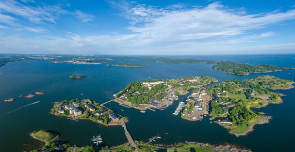 Suomenlinna Island in Helsinki, Finland. Drone Point of View - Photo, Image