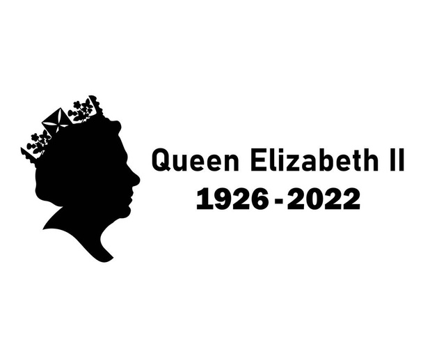 Elizabeth Queen 1926 2022 Black Face Portret Queen British United Kingdom National Europe Land Vector Illustratie Abstract Design - Vector, afbeelding