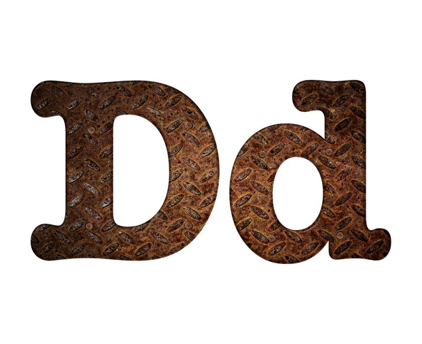 Letter D rusty metal. - Photo, Image