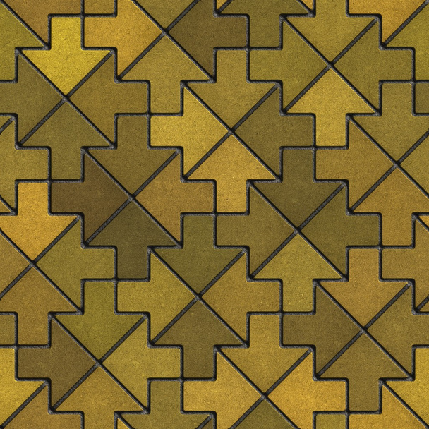 Mozaikové dlaždice jako šipka v tónech žluté hořčice. - Fotografie, Obrázek