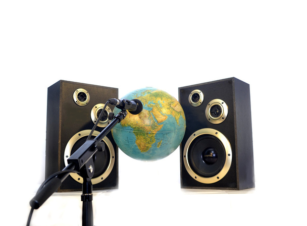 Sound box, microphone Globe - Photo, Image