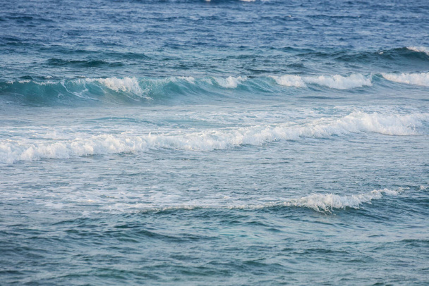 olas altas en una playa con agua de mar azul en Egipto - Foto, imagen