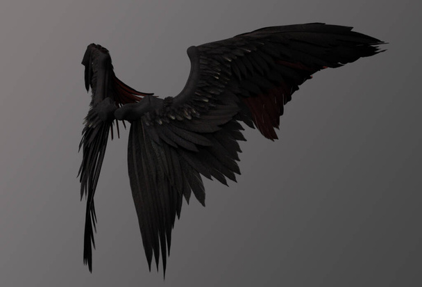 ailes d'ange rouge et marron sur fond gris - Photo, image