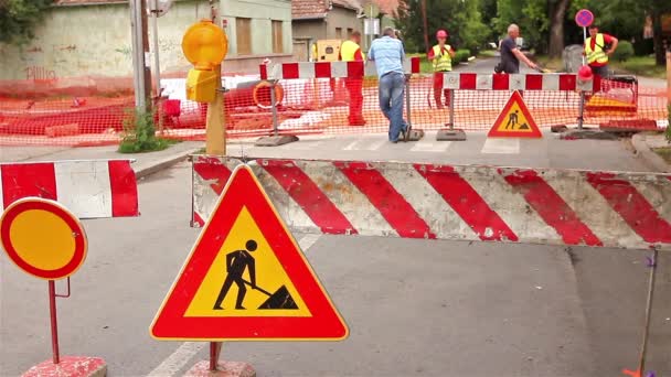 Road works with reflectors - Footage, Video