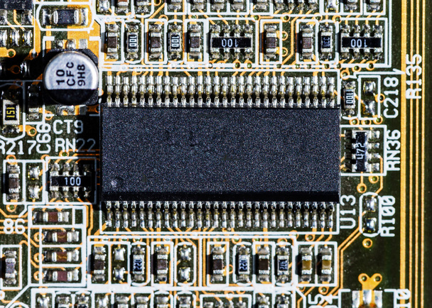 Computer mainboard detail view, closeup - Φωτογραφία, εικόνα