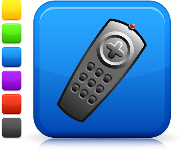 remote control icon on square internet button - ベクター画像