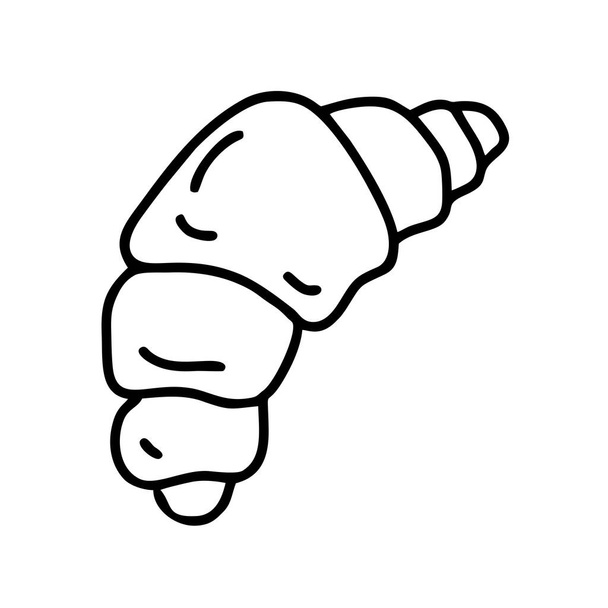 Croissant. Contour drawing isolated on white. - Vektör, Görsel