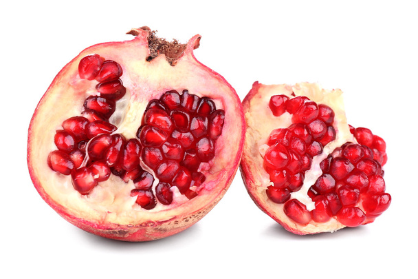 Juicy ripe pomegranates, isolated on white - Valokuva, kuva