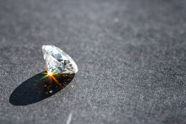 Diamond Gemstone Sparkle Shine on Grey Background - Photo, Image