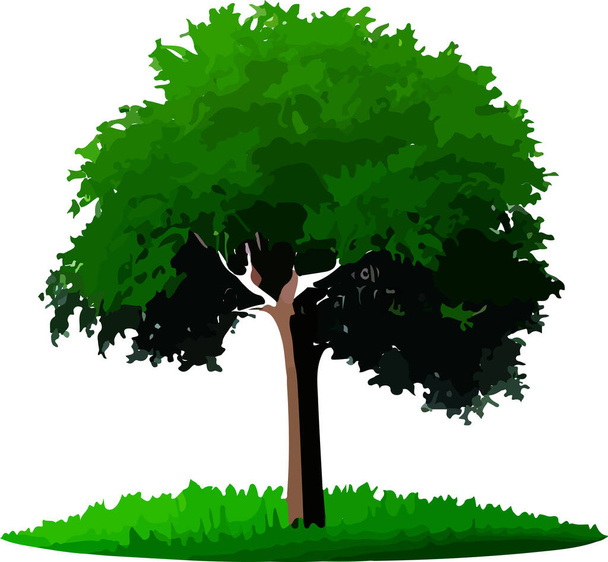 isolated tree silhouette on white background. Vector illustration - Διάνυσμα, εικόνα